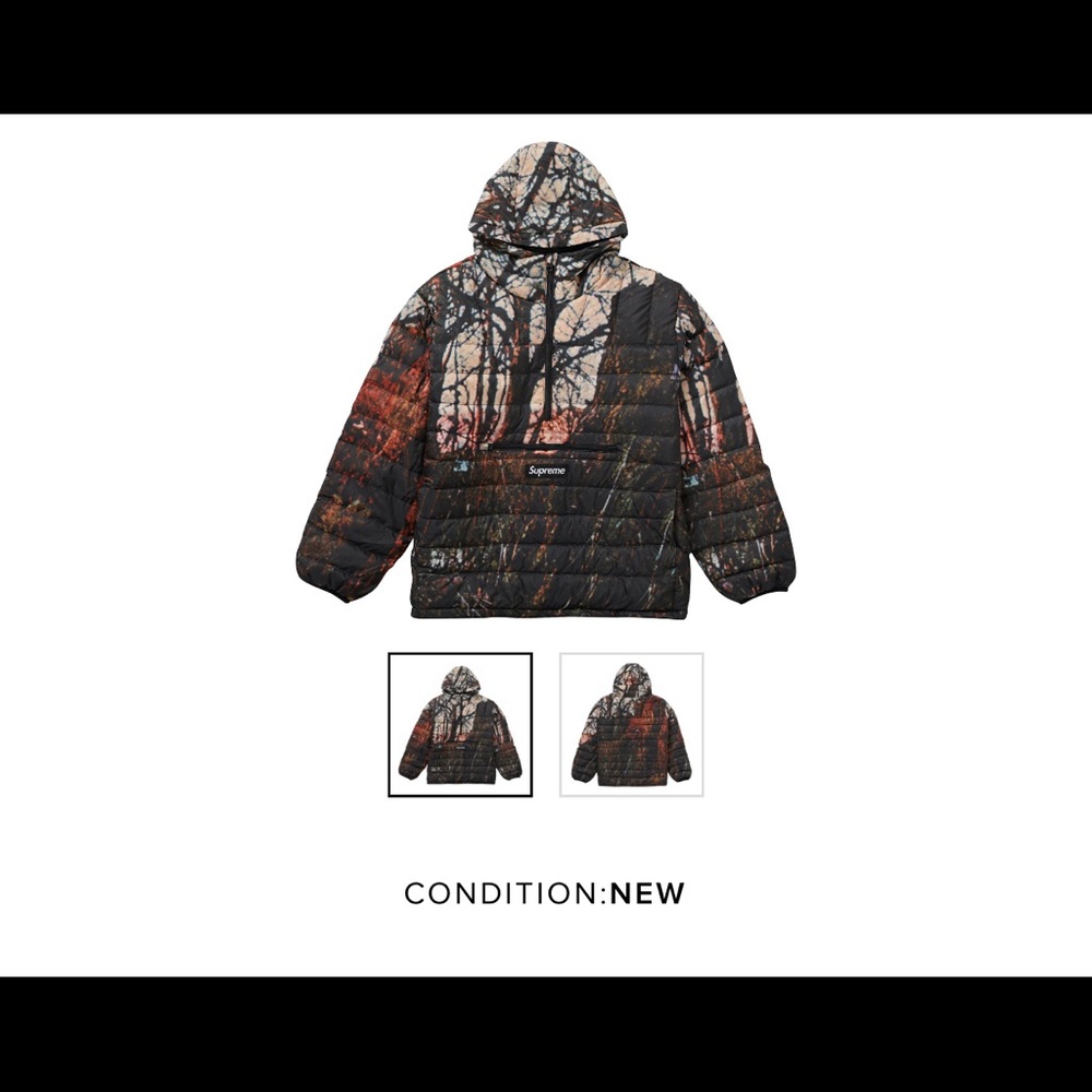 Fw20 supreme micro down wood hoodie (medium)